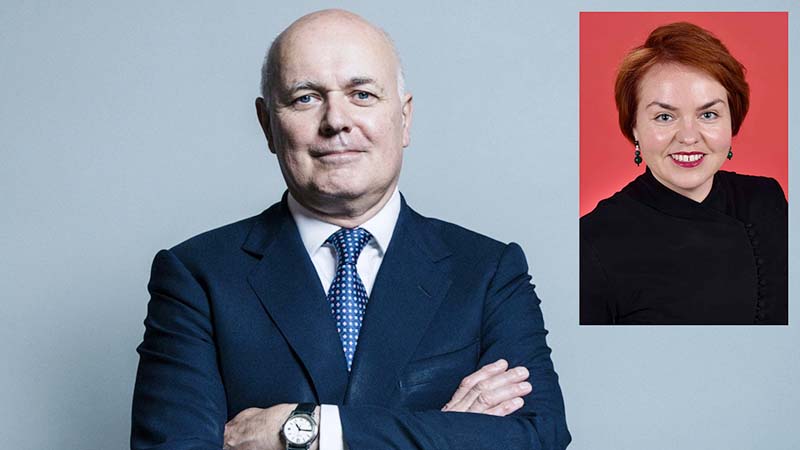 Cựu lãnh đạo Đảng Bảo thủ Anh Iain Duncan Smith (trái) và Kimberley Kitching – Chủ tịch Ủy ban Quốc phòng và Thương mại Thượng viện (phải). (Ảnh /Trang web chính thức của IPAC)