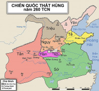 Bản đồ thời chiến quốc năm 260 TCN. (Ảnh: Sholokhov, Benjamin Trovato, Wikipedia, CC BY-SA 3.0)