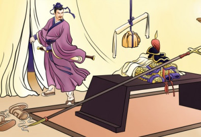 Lý Mục treo tướng ấn rồi một mình trốn chạy. (Tranh: Winnie Wang, Vision Times tiếng Trung)