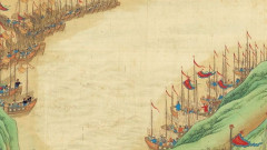 Hơn 100 chiến thuyền thủy quân triều Thanh xếp thành hàng ngang bao vây hạm đội cướp biển do Trương Bảo chỉ huy. (Bảo tàng Hàng hải Hong Kong)
